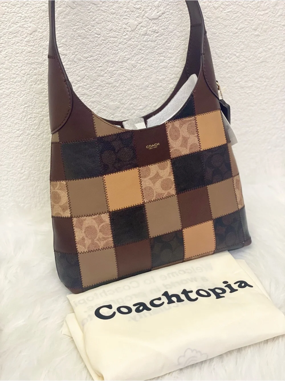 COACH Coachtopia Alter/Ego Brooklyn Shoulder Bag 28 CFN34 Tan Signature Multi